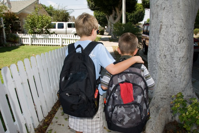 School Kids with Backpacks